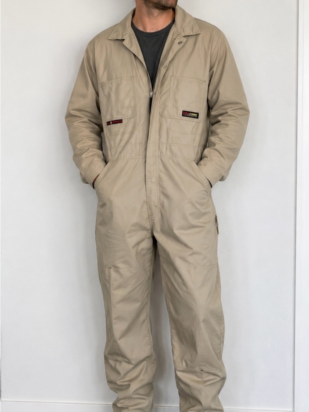 VolCore FR Coveralls Medium 40-42 Tan CAT 2 NFPA 2112